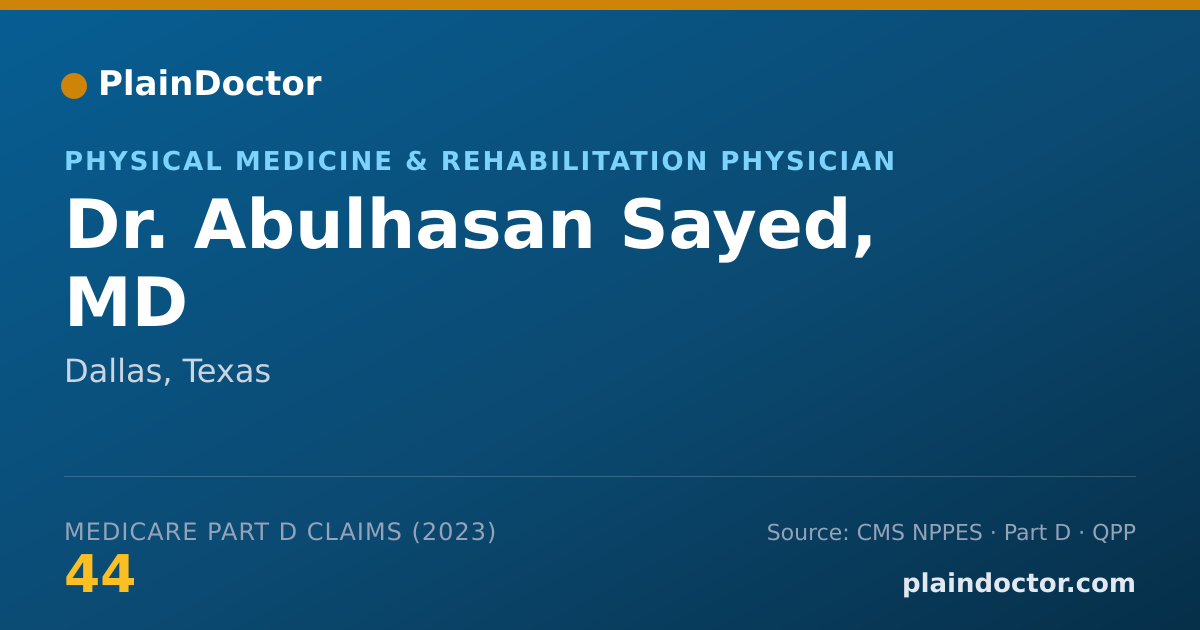 Shareable card for Abulhasan Sayed, MD - Physical Medicine & Rehabilitation Physician, Dallas, TX