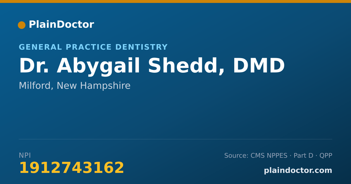 Shareable card for Abygail Shedd, DMD - General Practice Dentistry, Milford, NH