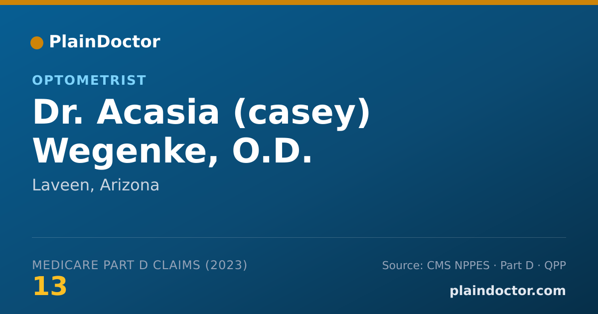 Shareable card for Acasia (casey) Wegenke, O.D. - Optometrist, Laveen, AZ