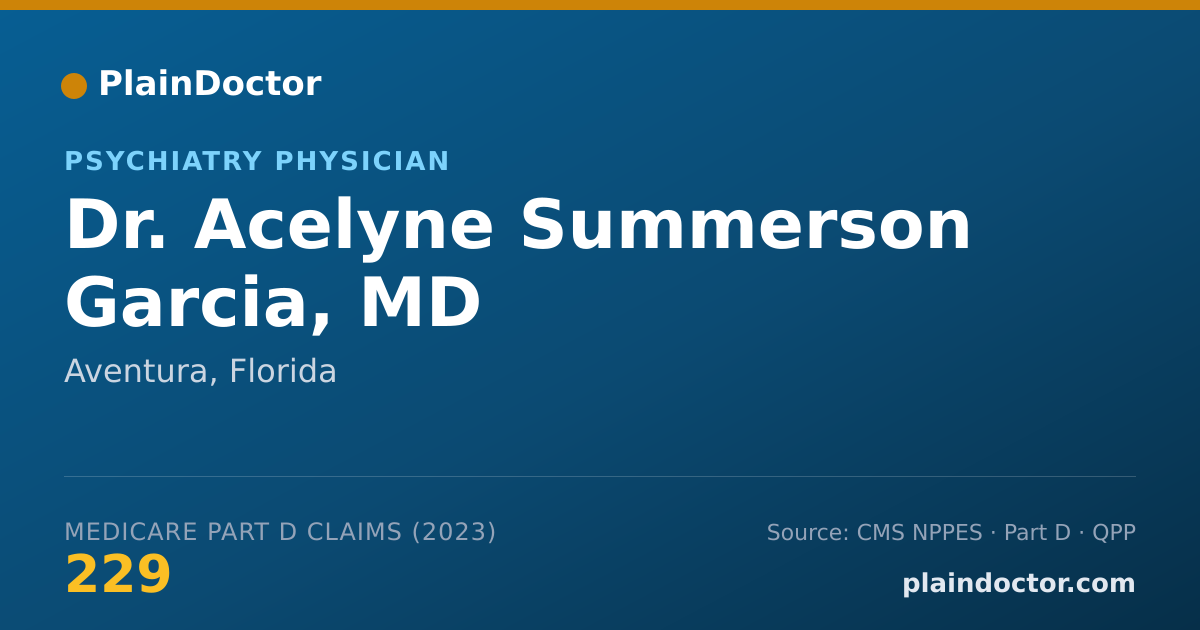 Shareable card for Acelyne Summerson Garcia, MD - Psychiatry Physician, Aventura, FL