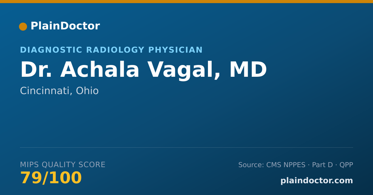 Shareable card for Achala Vagal, MD - Diagnostic Radiology Physician, Cincinnati, OH
