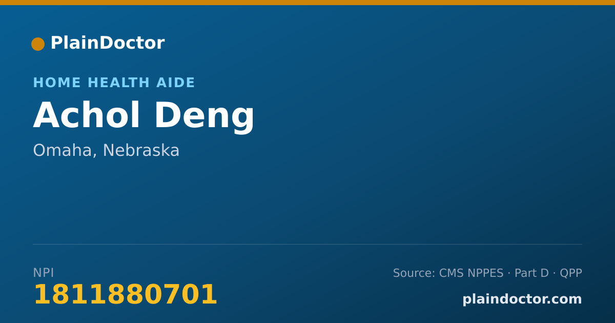 Shareable card for Achol Deng - Home Health Aide, Omaha, NE