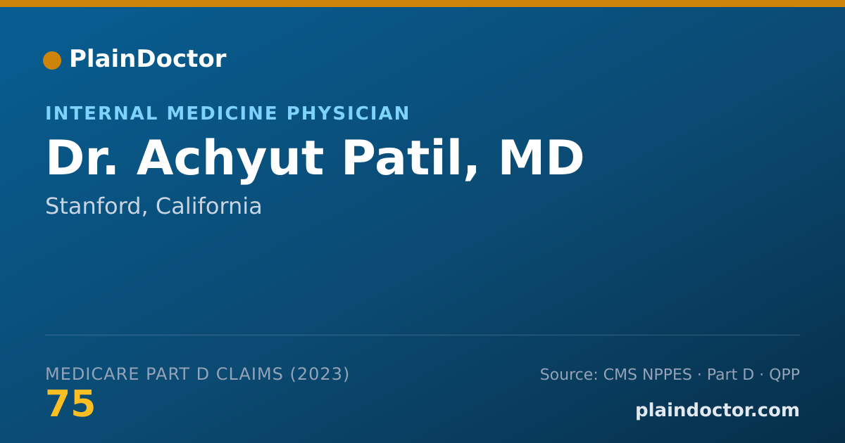 Shareable card for Achyut Patil, MD - Internal Medicine Physician, Stanford, CA