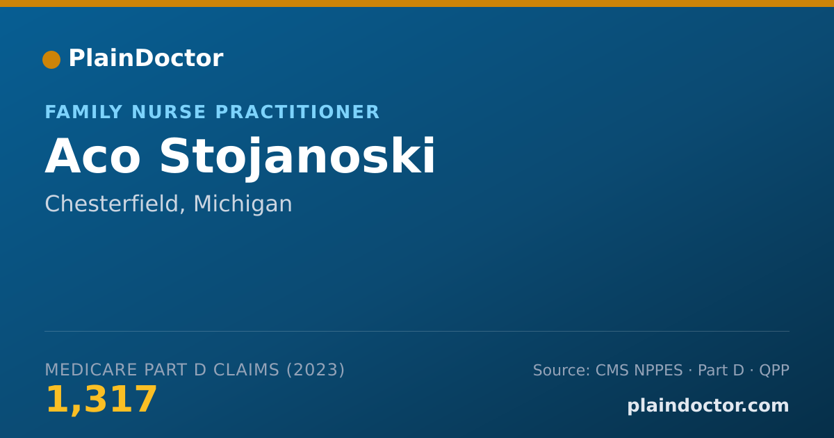 Shareable card for Aco Stojanoski - Family Nurse Practitioner, Chesterfield, MI