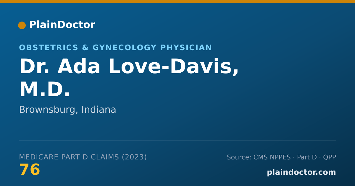 Shareable card for Ada Love-Davis, M.D. - Obstetrics & Gynecology Physician, Brownsburg, IN