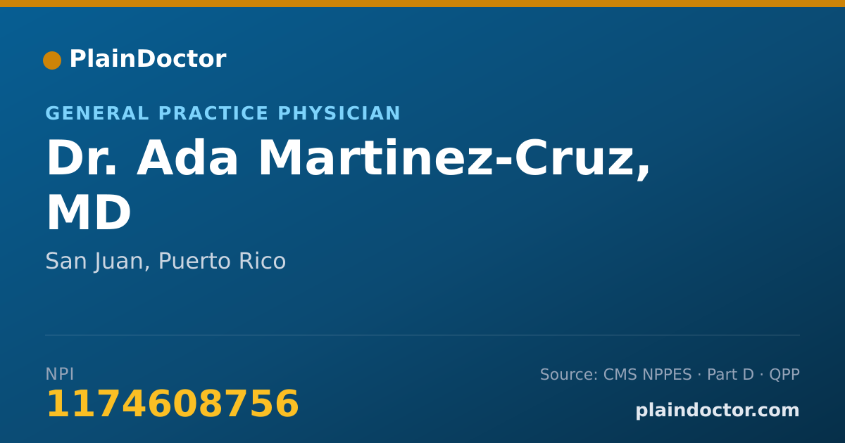 Shareable card for Ada Martinez-Cruz, MD - General Practice Physician, San Juan, PR