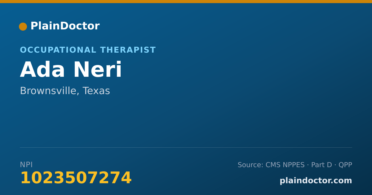 Shareable card for Ada Neri - Occupational Therapist, Brownsville, TX
