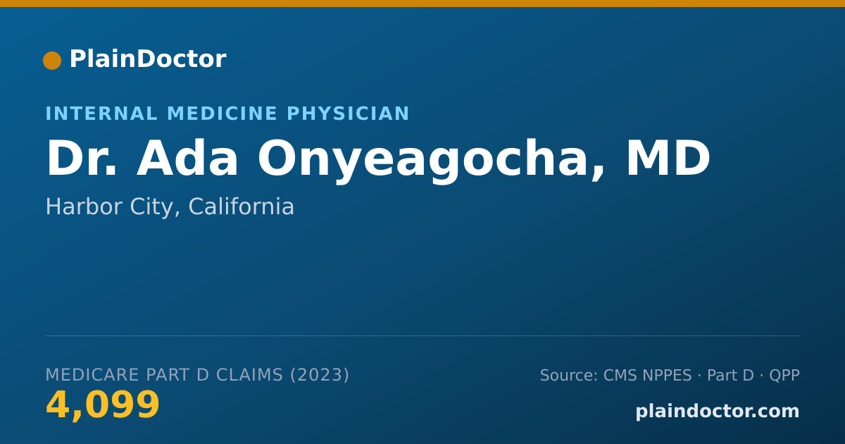 Shareable card for Ada Onyeagocha, MD - Internal Medicine Physician, Harbor City, CA