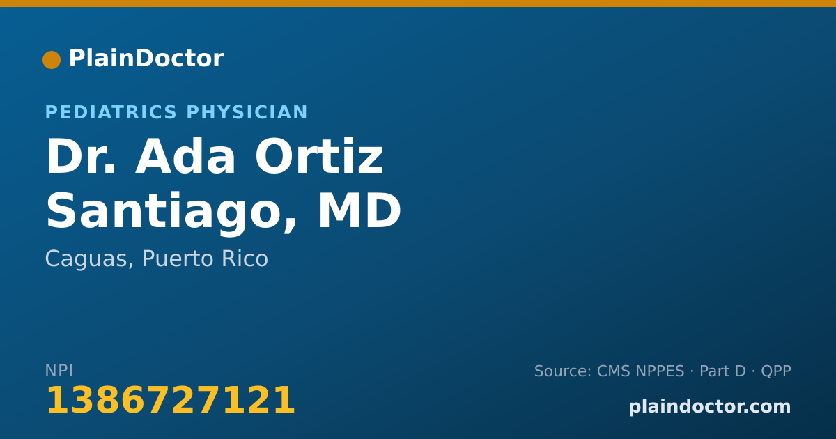 Shareable card for Ada Ortiz Santiago, MD - Pediatrics Physician, Caguas, PR