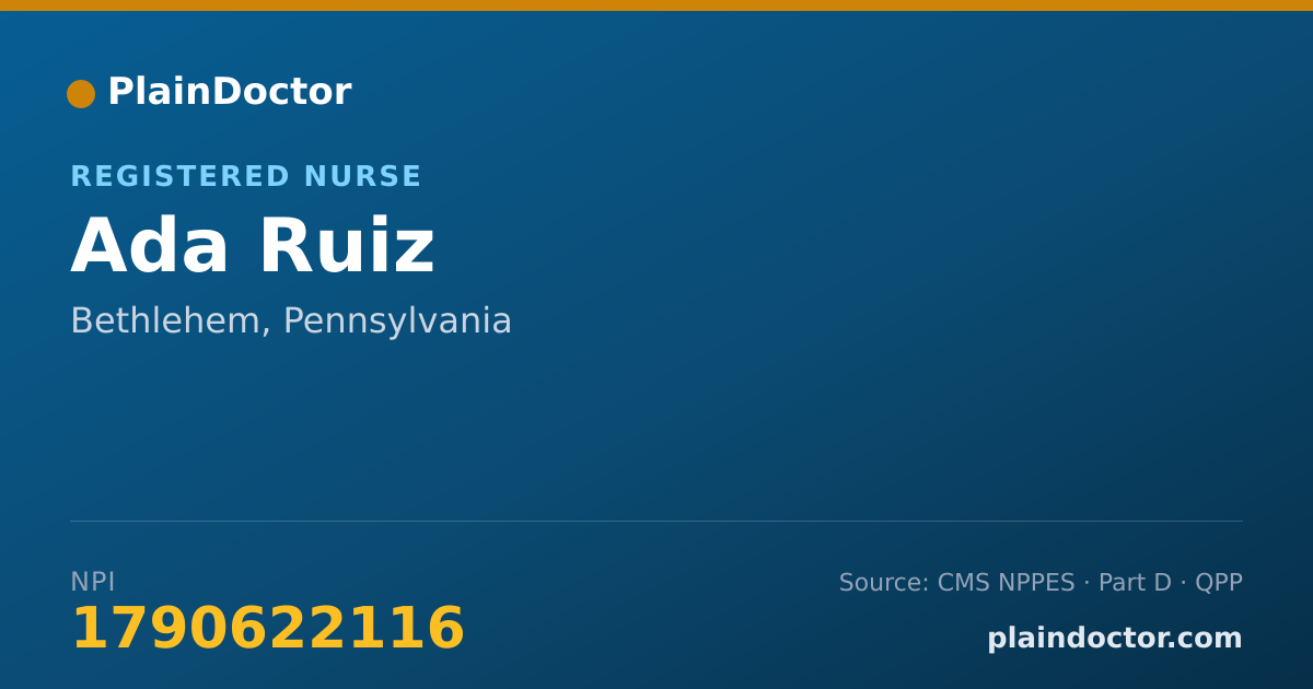 Shareable card for Ada Ruiz - Registered Nurse, Bethlehem, PA