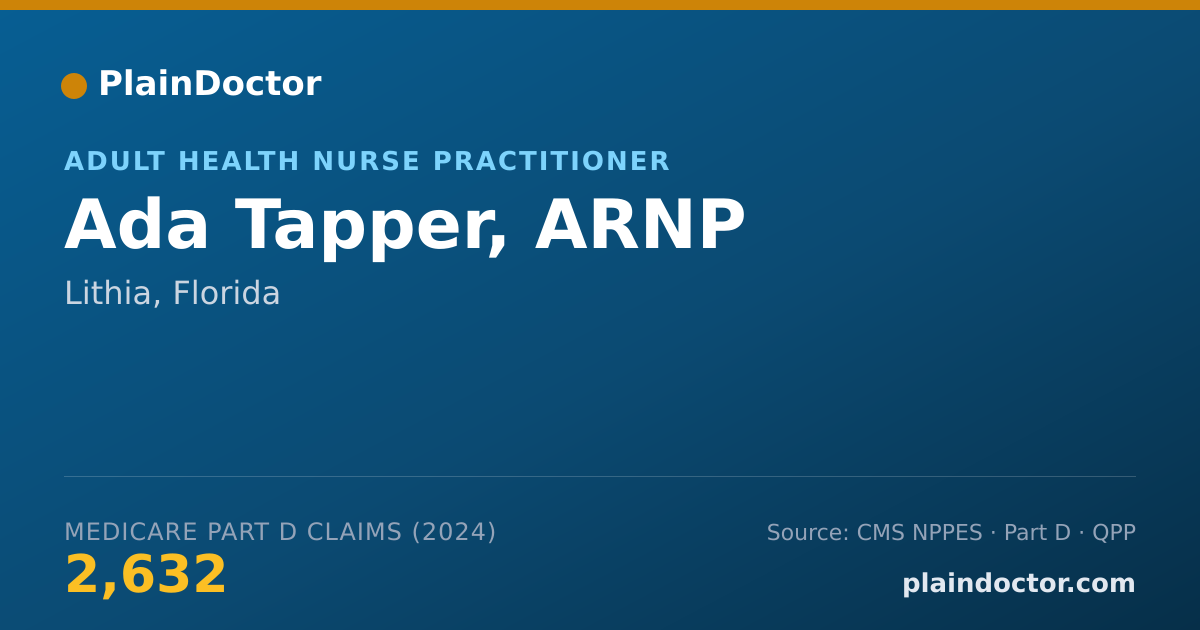 Shareable card for Ada Tapper, ARNP - Adult Health Nurse Practitioner, Lithia, FL