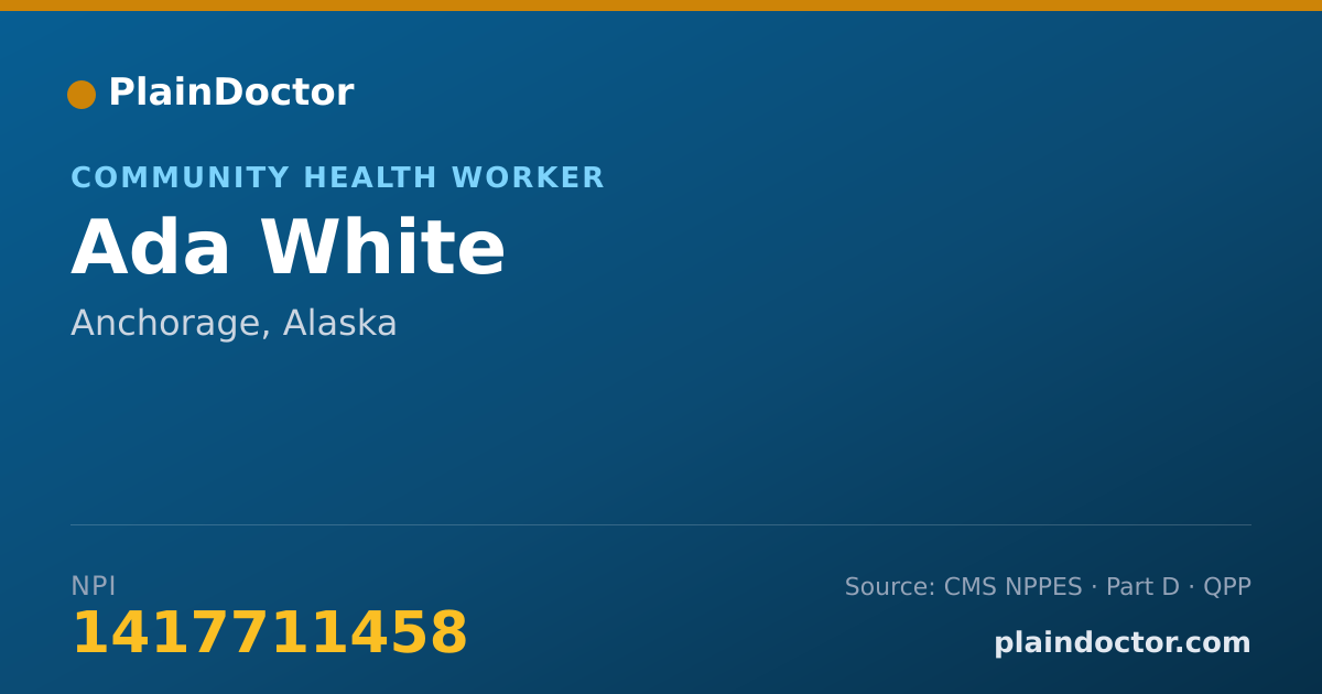 Shareable card for Ada White - Community Health Worker, Anchorage, AK