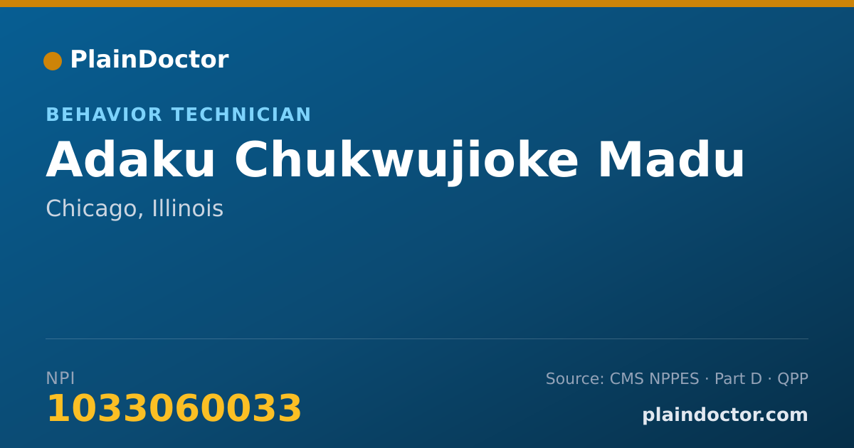 Shareable card for Adaku Chukwujioke Madu - Behavior Technician, Chicago, IL
