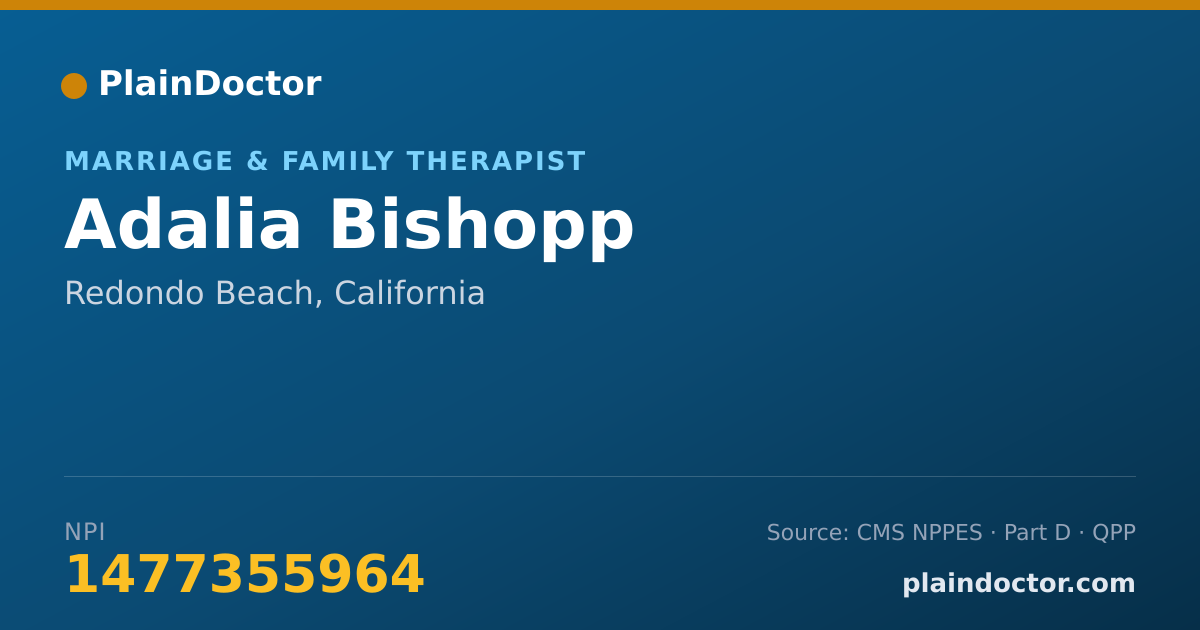 Shareable card for Adalia Bishopp - Marriage & Family Therapist, Redondo Beach, CA