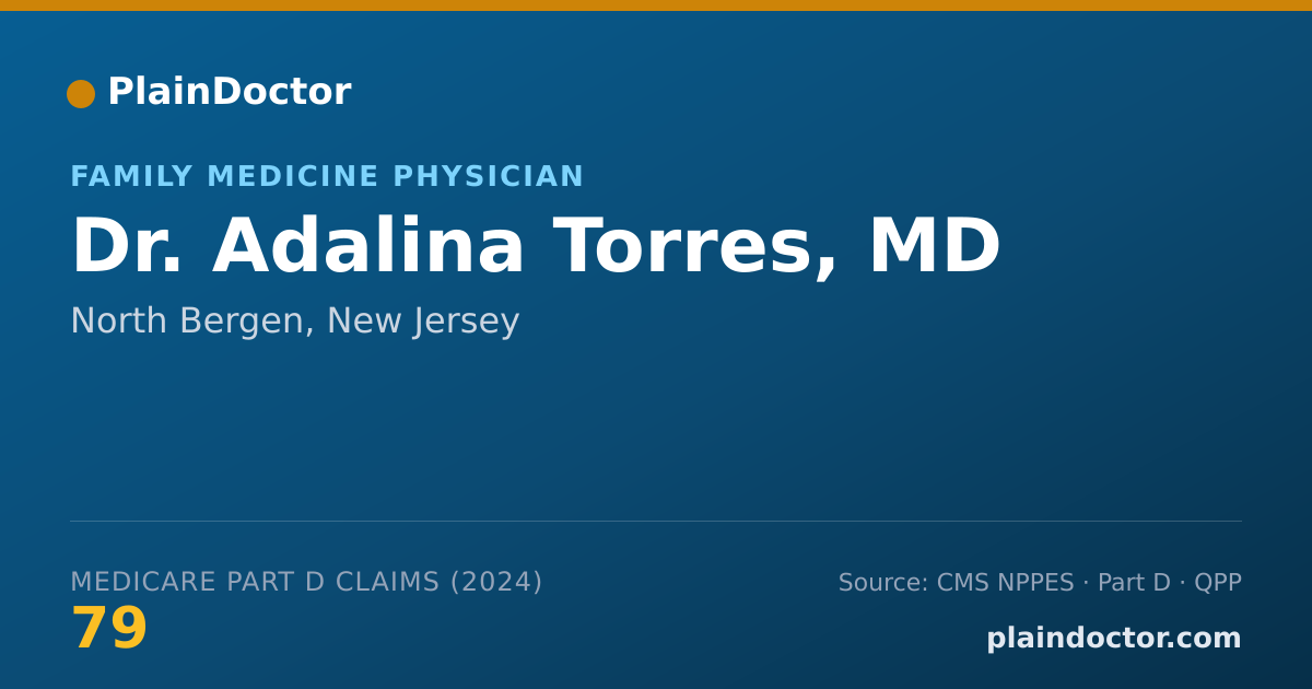 Shareable card for Adalina Torres, MD - Family Medicine Physician, North Bergen, NJ