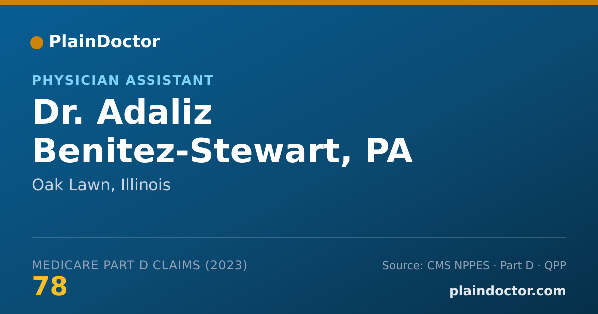 Shareable card for Adaliz Benitez-Stewart, PA - Physician Assistant, Oak Lawn, IL