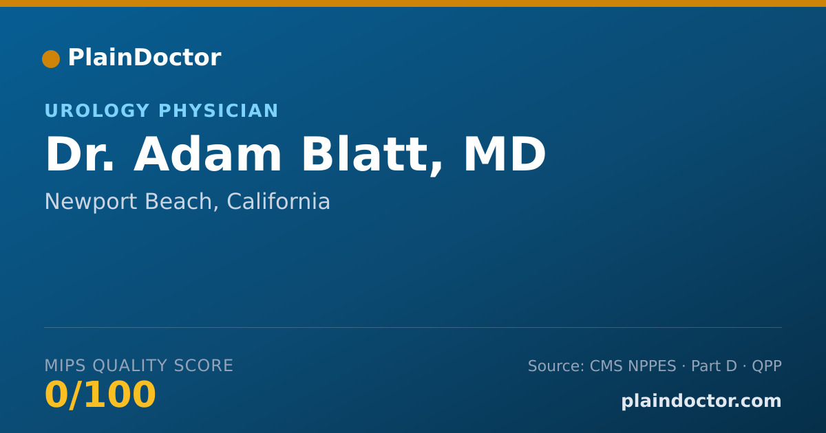 Shareable card for Adam Blatt, MD - Urology Physician, Newport Beach, CA