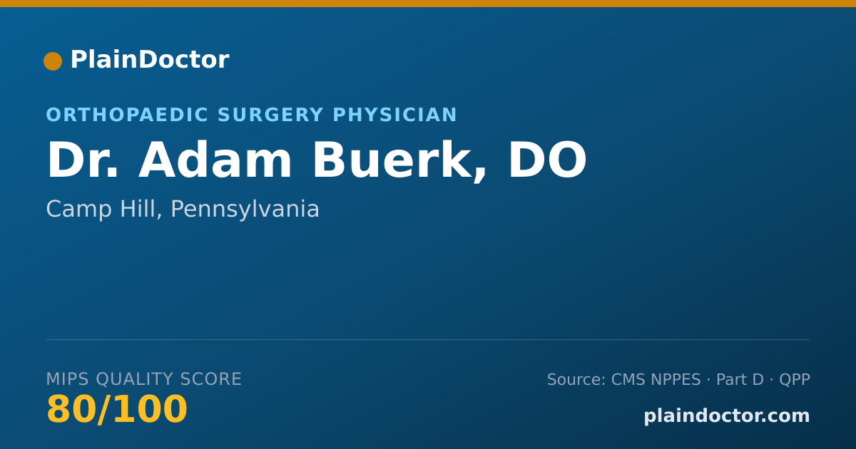 Shareable card for Adam Buerk, DO - Orthopaedic Surgery Physician, Camp Hill, PA