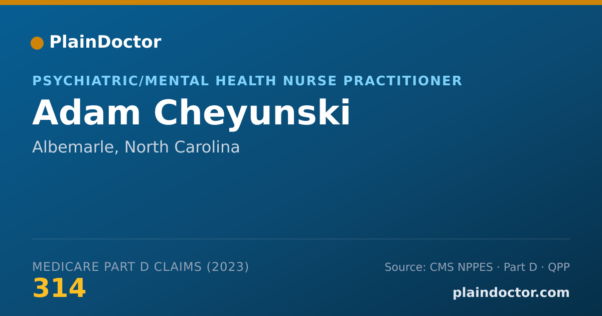 Shareable card for Adam Cheyunski - Psychiatric/Mental Health Nurse Practitioner, Albemarle, NC