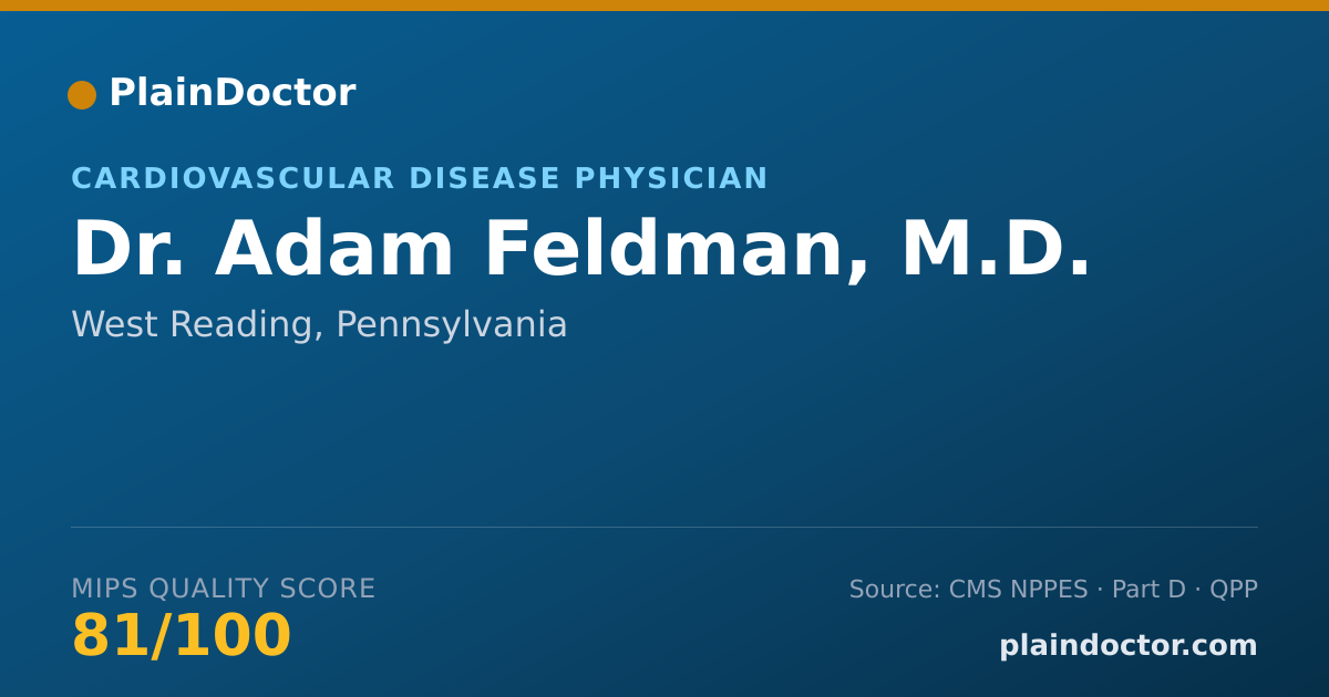 Shareable card for Adam Feldman, M.D. - Cardiovascular Disease Physician, West Reading, PA