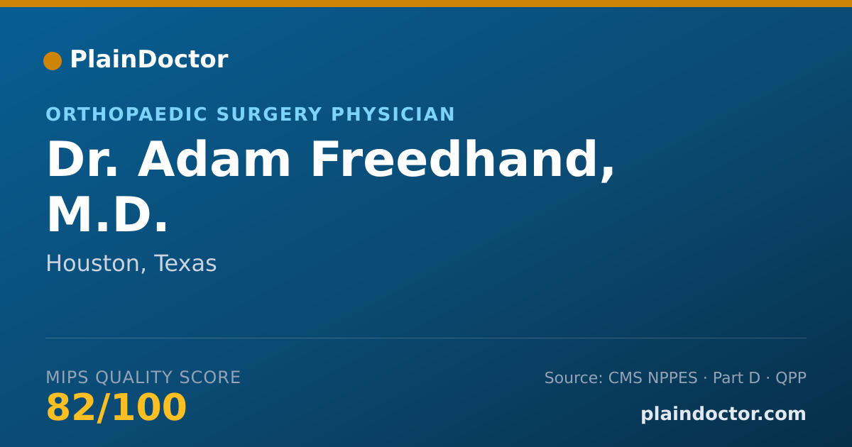 Shareable card for Adam Freedhand, M.D. - Orthopaedic Surgery Physician, Houston, TX