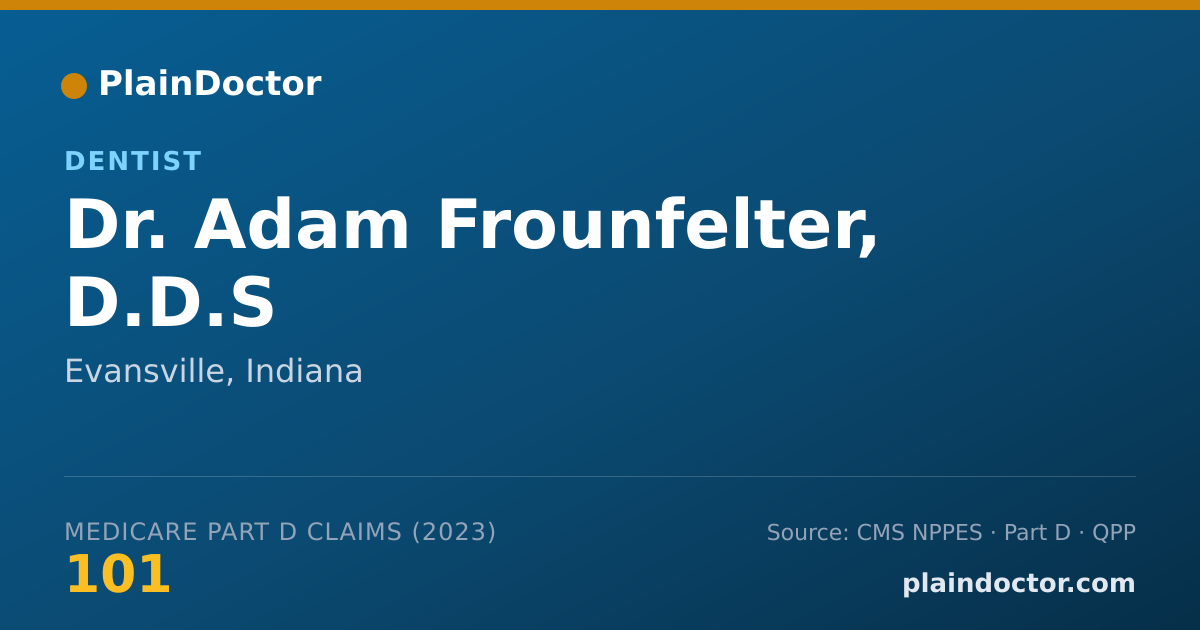 Shareable card for Adam Frounfelter, D.D.S - Dentist, Evansville, IN