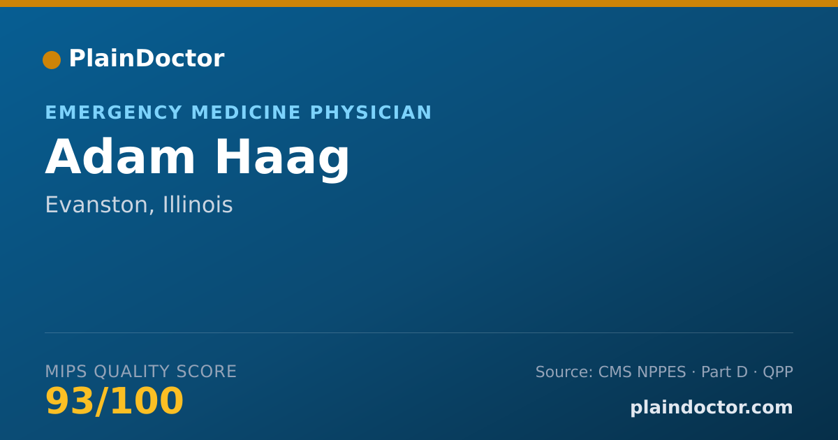 Shareable card for Adam Haag - Emergency Medicine Physician, Evanston, IL