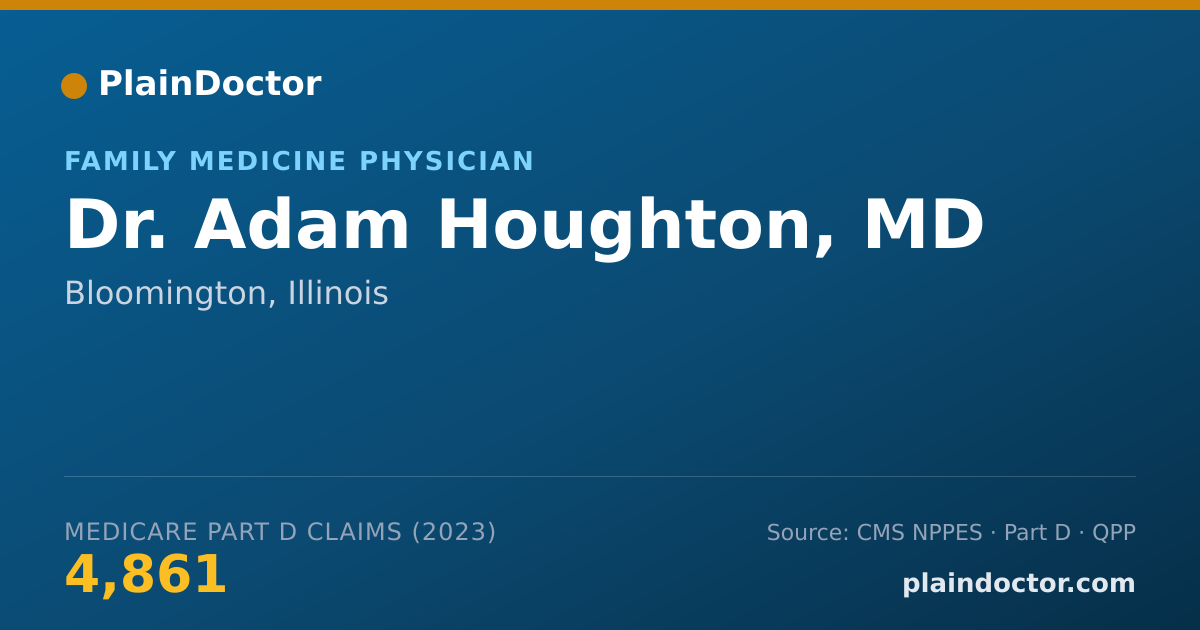 Shareable card for Adam Houghton, MD - Family Medicine Physician, Bloomington, IL