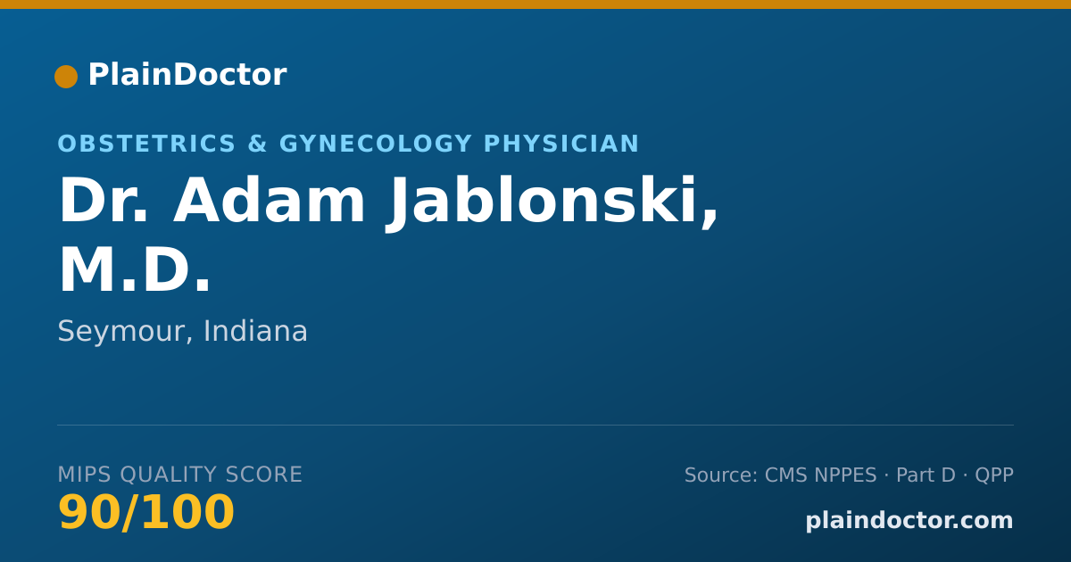 Shareable card for Adam Jablonski, M.D. - Obstetrics & Gynecology Physician, Seymour, IN