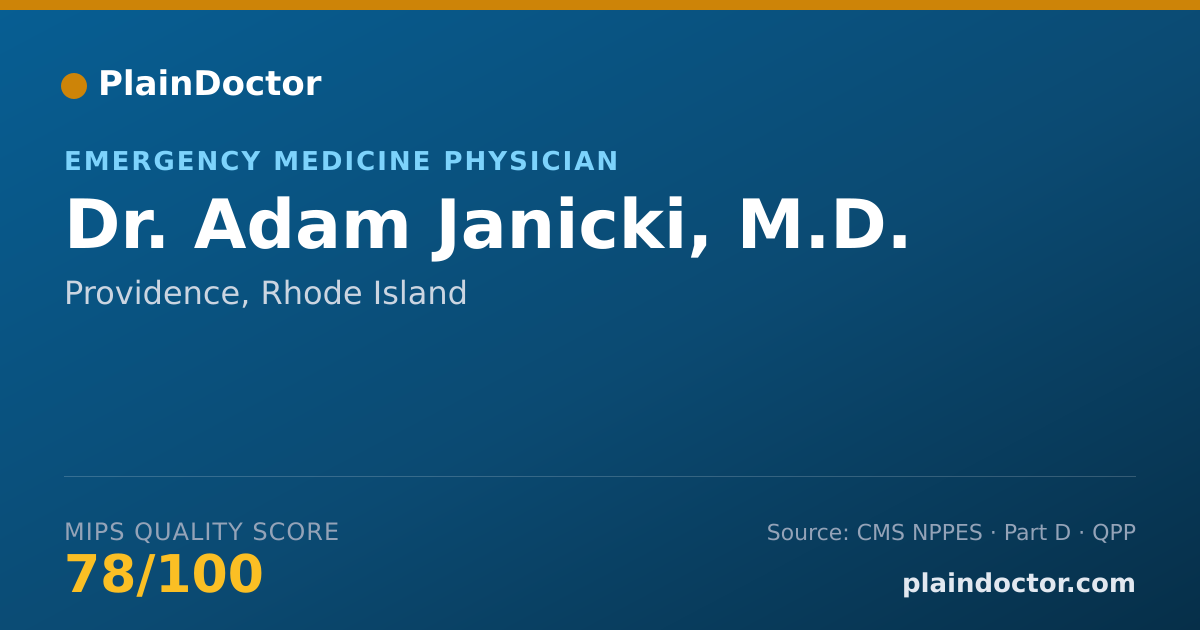 Shareable card for Adam Janicki, M.D. - Emergency Medicine Physician, Providence, RI