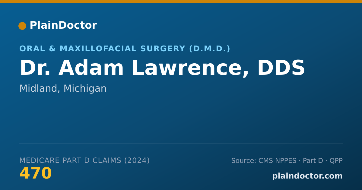 Shareable card for Adam Lawrence, DDS - Oral and Maxillofacial Surgery (Dentist), Midland, MI