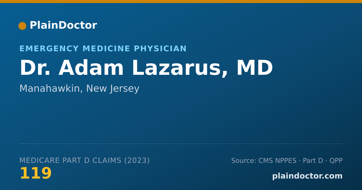 Shareable card for Adam Lazarus, MD - Emergency Medicine Physician, Manahawkin, NJ