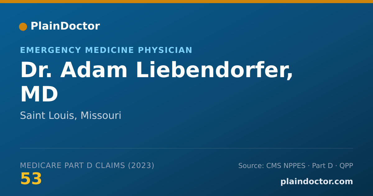 Shareable card for Adam Liebendorfer, MD - Emergency Medicine Physician, Saint Louis, MO