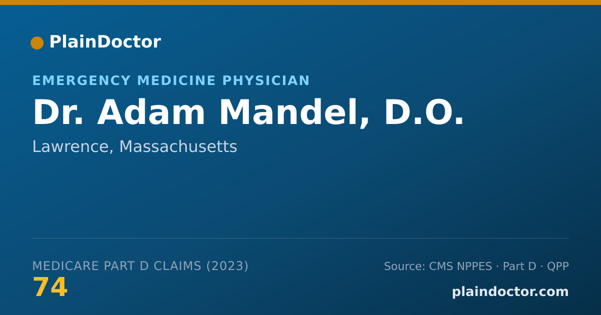 Shareable card for Adam Mandel, D.O. - Emergency Medicine Physician, Lawrence, MA