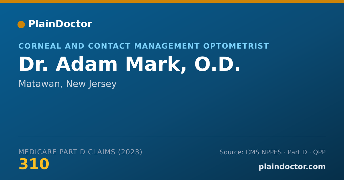Shareable card for Adam Mark, O.D. - Corneal and Contact Management Optometrist, Matawan, NJ