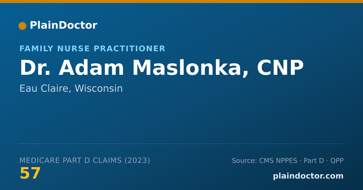 Shareable card for Adam Maslonka, CNP - Family Nurse Practitioner, Eau Claire, WI