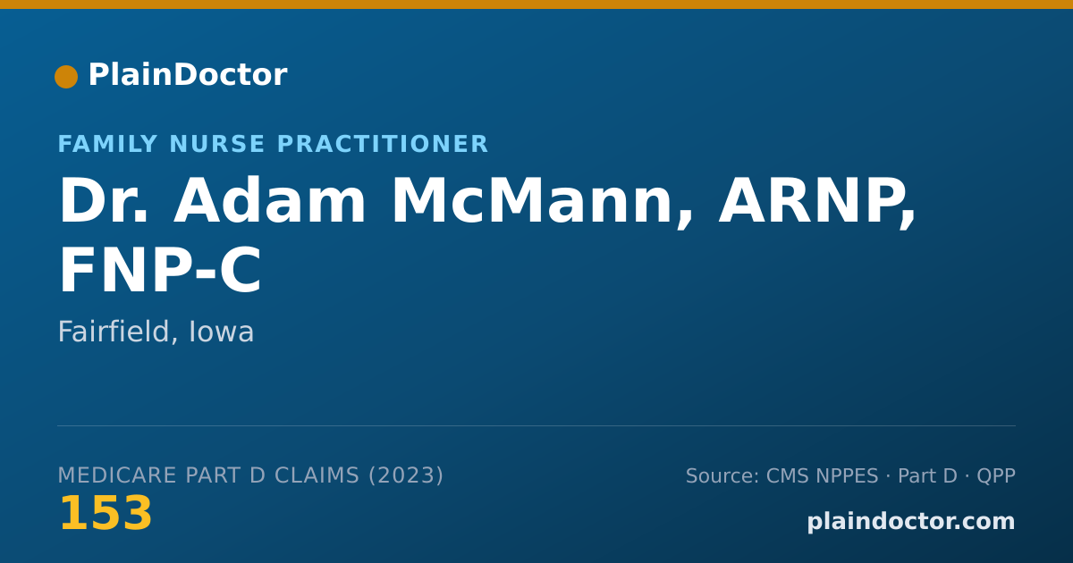 Shareable card for Adam McMann, ARNP, FNP-C - Family Nurse Practitioner, Fairfield, IA