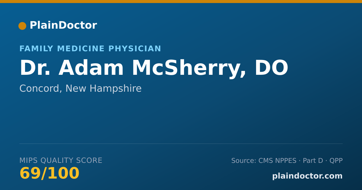 Shareable card for Adam McSherry, DO - Family Medicine Physician, Concord, NH
