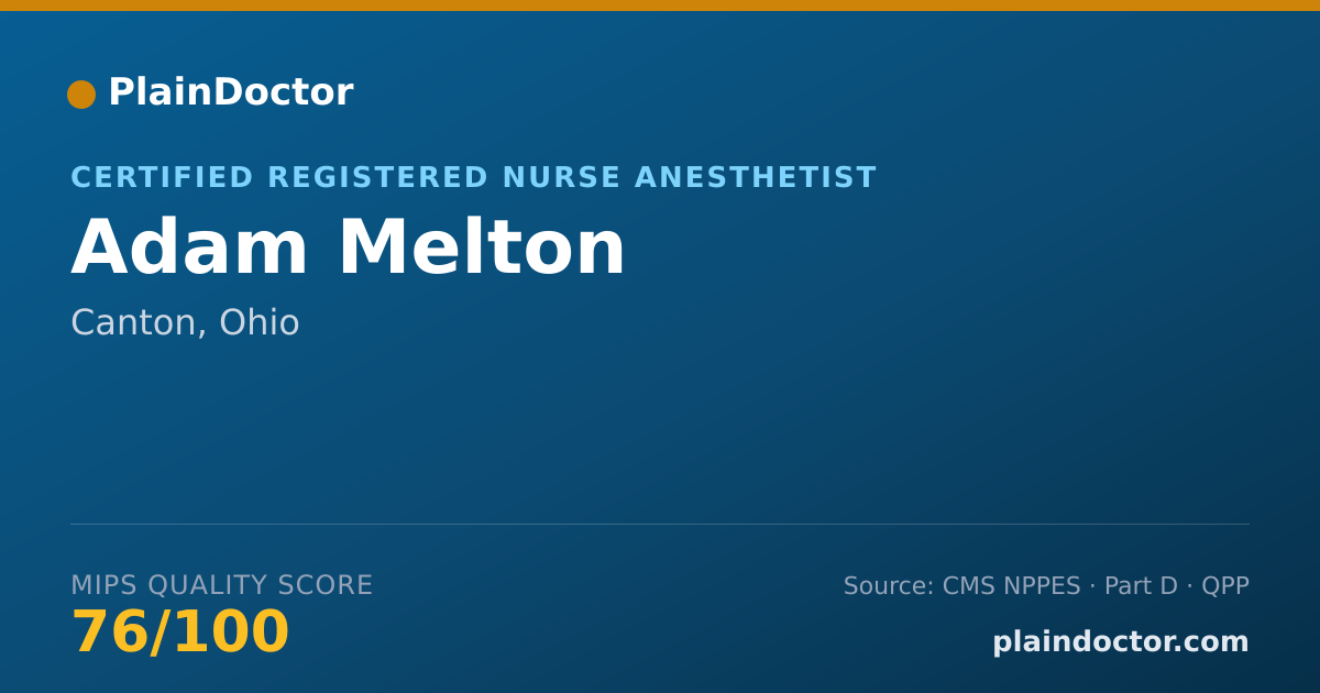 Shareable card for Adam Melton - Certified Registered Nurse Anesthetist, Canton, OH