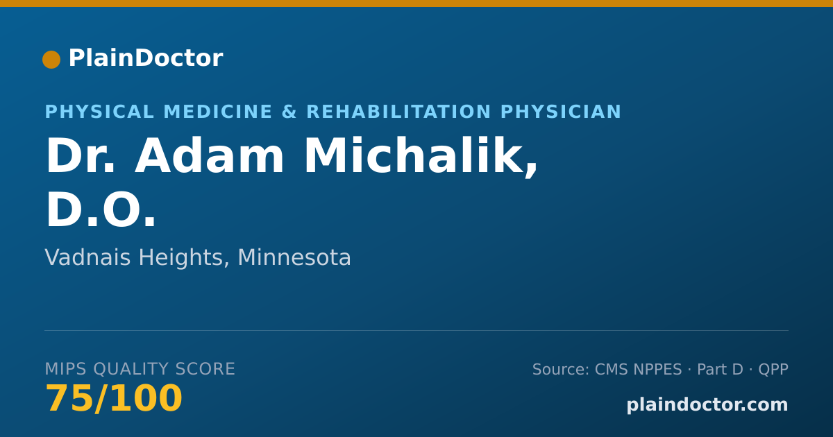 Shareable card for Adam Michalik, D.O. - Physical Medicine & Rehabilitation Physician, Vadnais Heights, MN