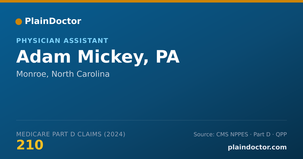 Shareable card for Adam Mickey, PA - Surgical Physician Assistant, Monroe, NC