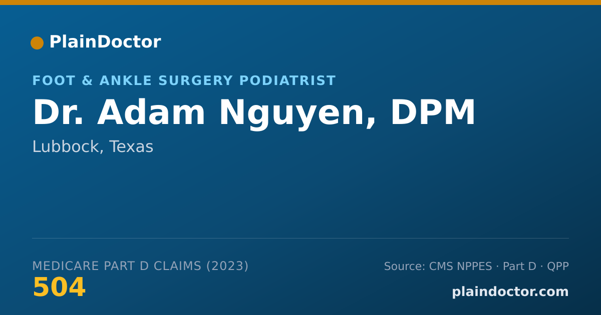 Shareable card for Adam Nguyen, DPM - Foot & Ankle Surgery Podiatrist, Lubbock, TX
