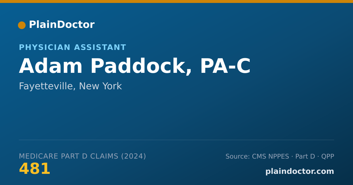 Shareable card for Adam Paddock, PA-C - Physician Assistant, Fayetteville, NY