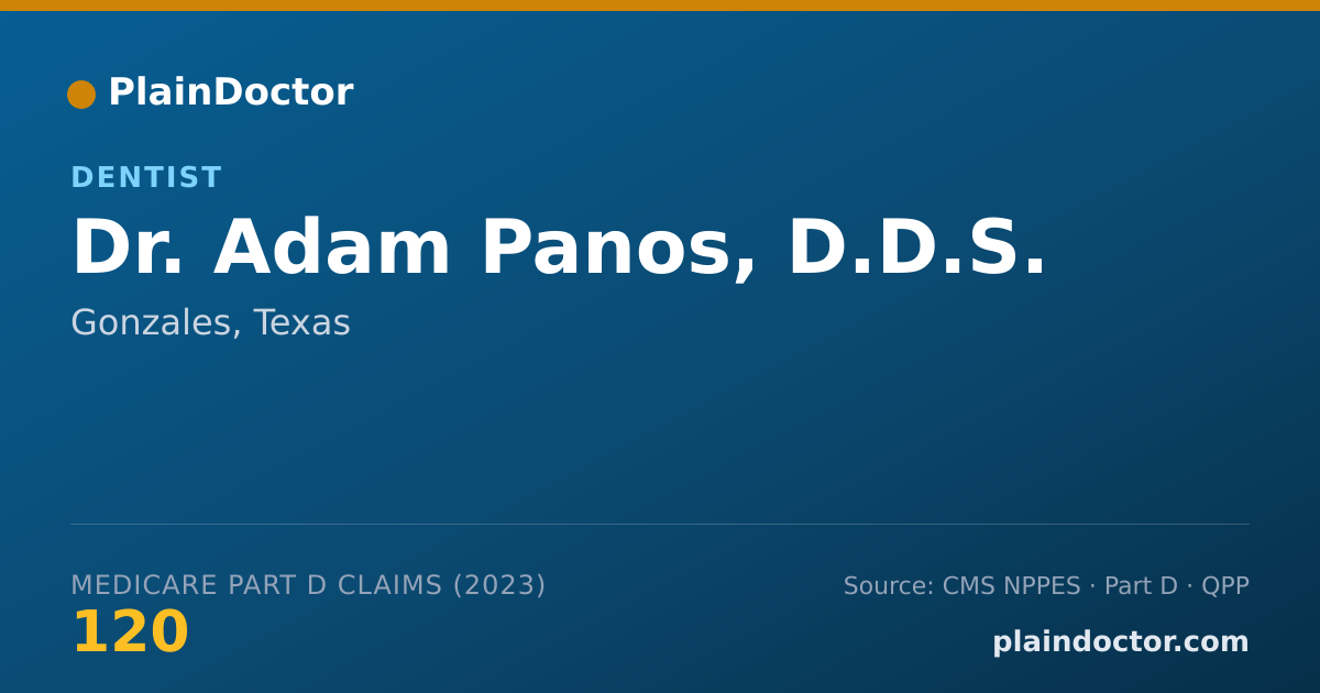 Shareable card for Adam Panos, D.D.S. - Dentist, Gonzales, TX
