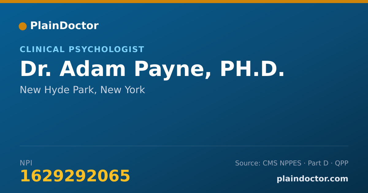 Shareable card for Adam Payne, PH.D. - Clinical Psychologist, New Hyde Park, NY