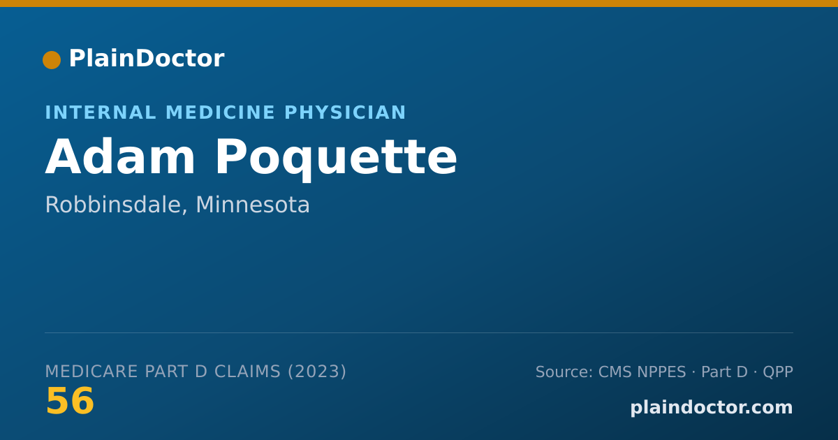 Shareable card for Adam Poquette - Internal Medicine Physician, Robbinsdale, MN