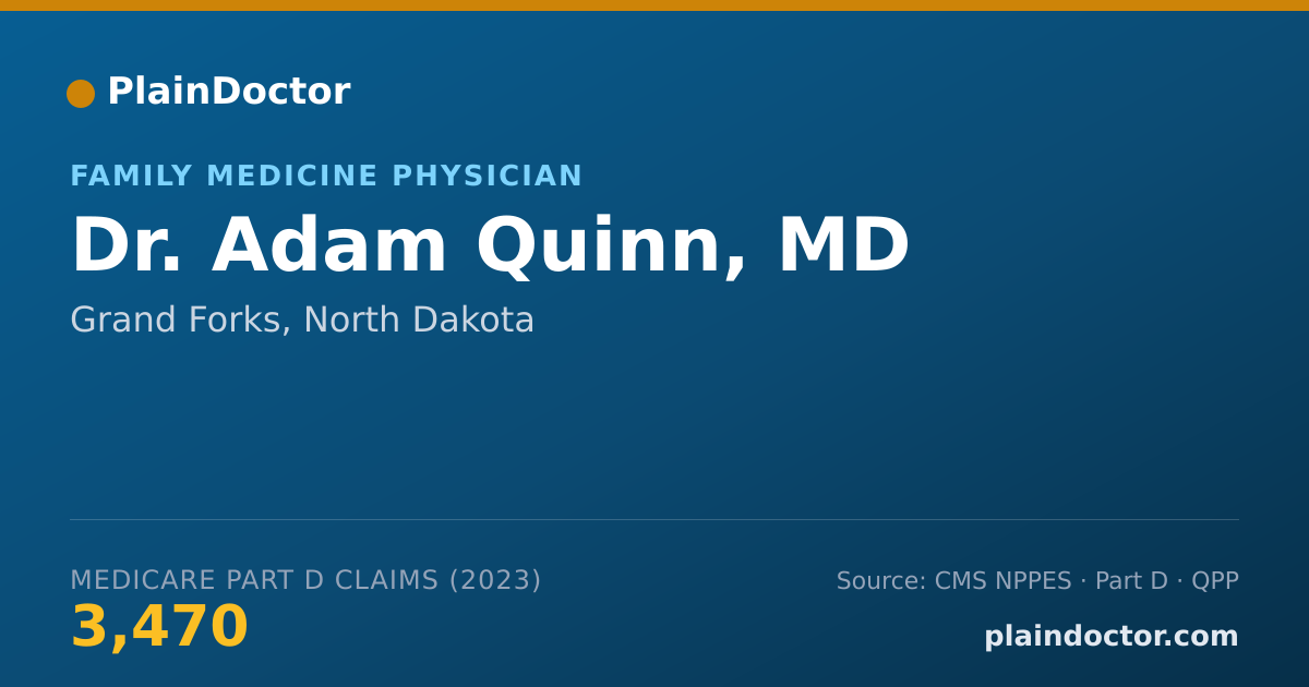 Shareable card for Adam Quinn, MD - Family Medicine Physician, Grand Forks, ND