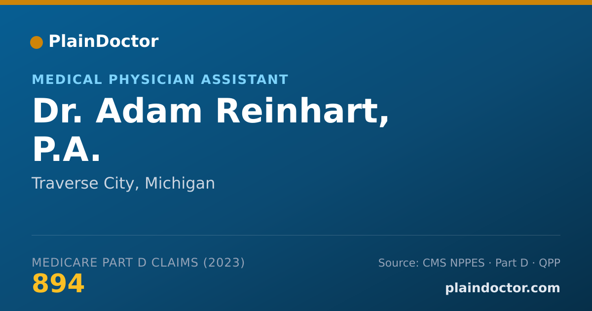 Shareable card for Adam Reinhart, P.A. - Medical Physician Assistant, Traverse City, MI