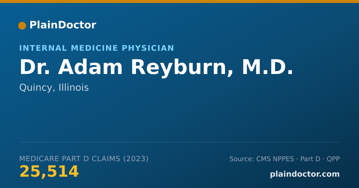 Shareable card for Adam Reyburn, M.D. - Internal Medicine Physician, Quincy, IL