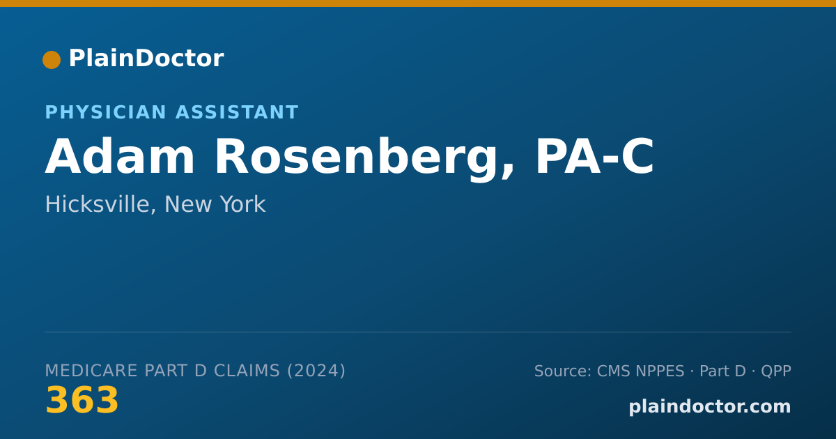 Shareable card for Adam Rosenberg, PA-C - Physician Assistant, Hicksville, NY